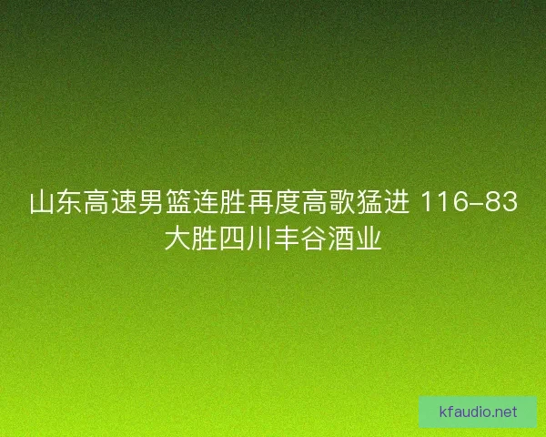 山东高速男篮连胜再度高歌猛进 116-83大胜四川丰谷酒业