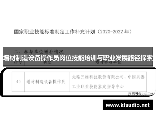 增材制造设备操作员岗位技能培训与职业发展路径探索